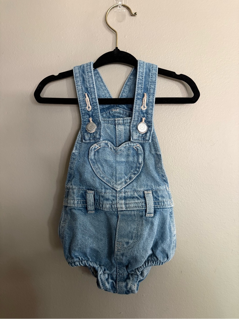 EOld Navy Light Blue Denim Heart Pocket Overalls